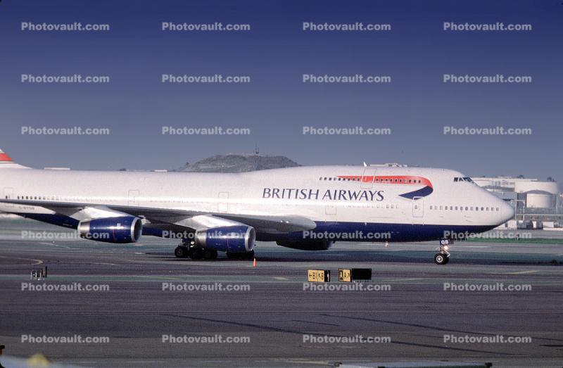 G-BYGB, Boeing 747-436, San Francisco International Airport (SFO), British Airways BAW, RB211-524G, RB211