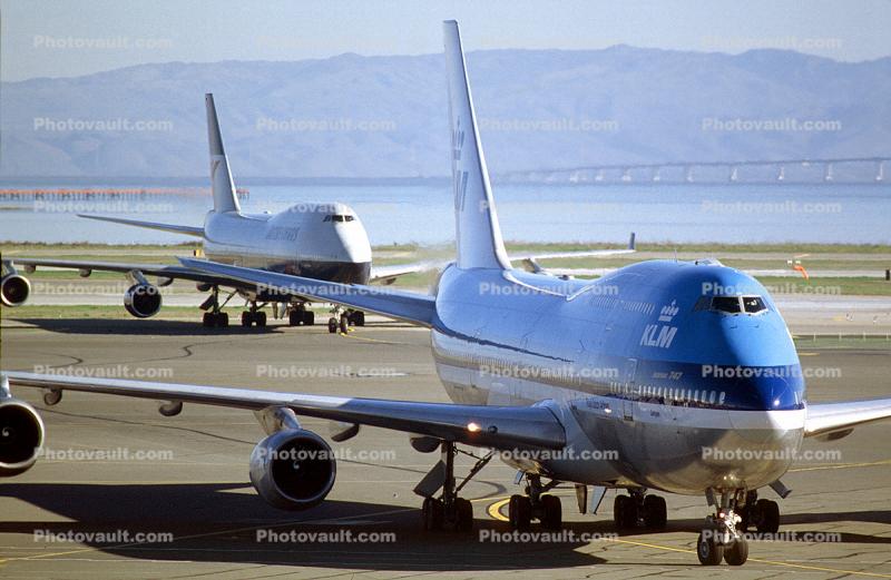 PH-BUP, Boeing 747-206B, CF6-50E2, CF6, (SFO), KLM Airlines 747-200 series