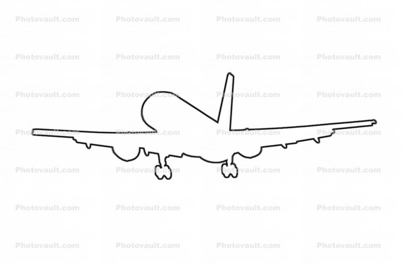 Boeing 757-200 outline, line drawing, shape