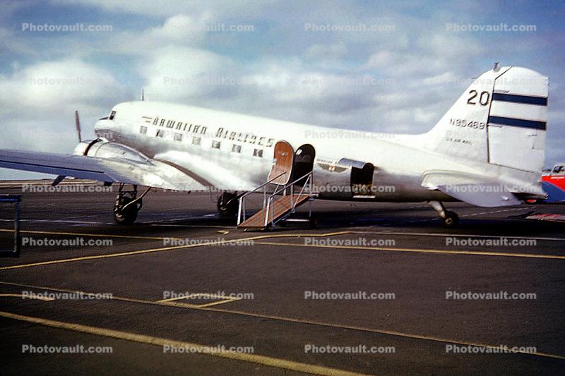 N95469, Hawaiian Air HAL, Airlines, Douglas DC-3 Twin Engine Prop