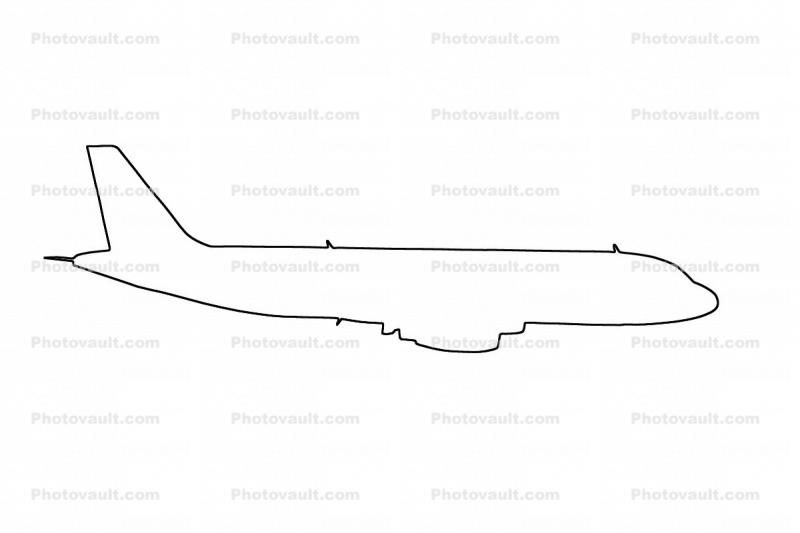 N292MX, Airbus A320-231 outline, V2500, line drawing, shape