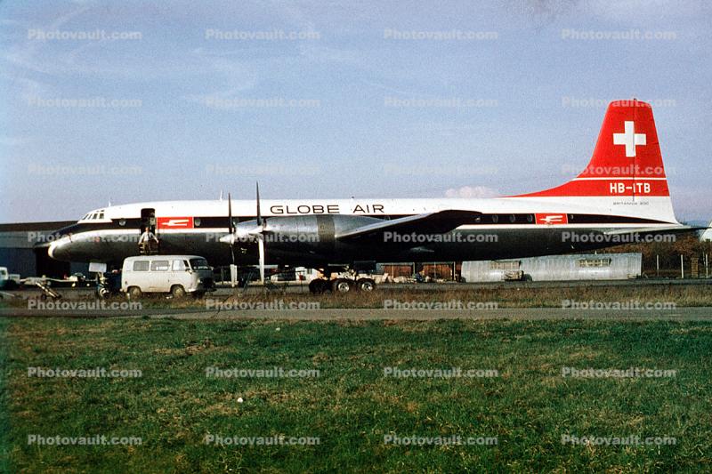 HB-ITB, Globe Air, Bristol 175 Britannia 313