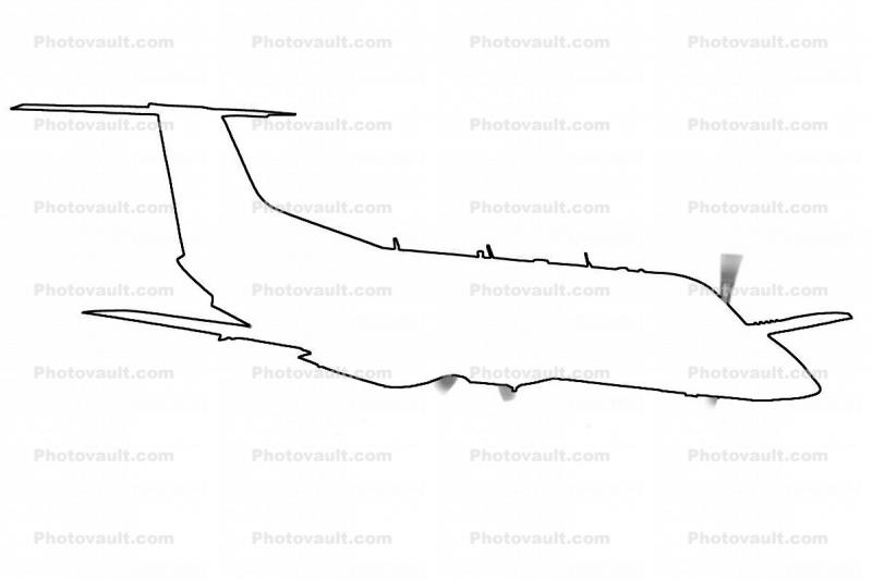 Embraer Brasilia EMB-120ER outline, line drawing, shape
