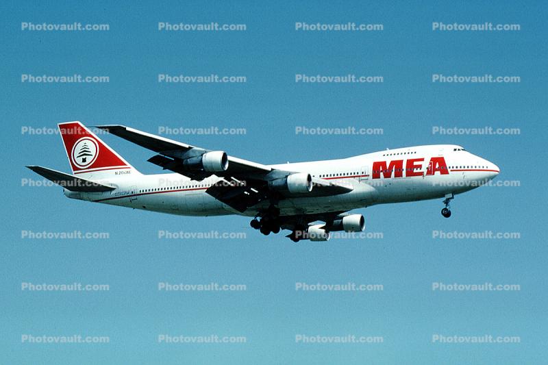 N204AE, MEA, Boeing 747-2B4B, 747-200 series