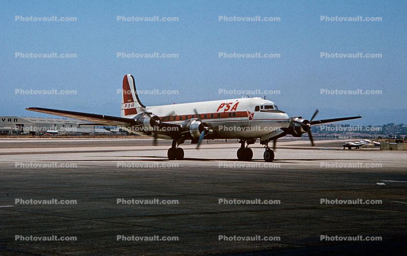 N30068, PSA, Pacific Southwest Airlines, Douglas DC-4, 1950s