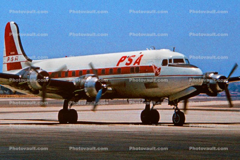 PSA, Pacific Southwest Airlines, Douglas DC-4, N30068, 1950s