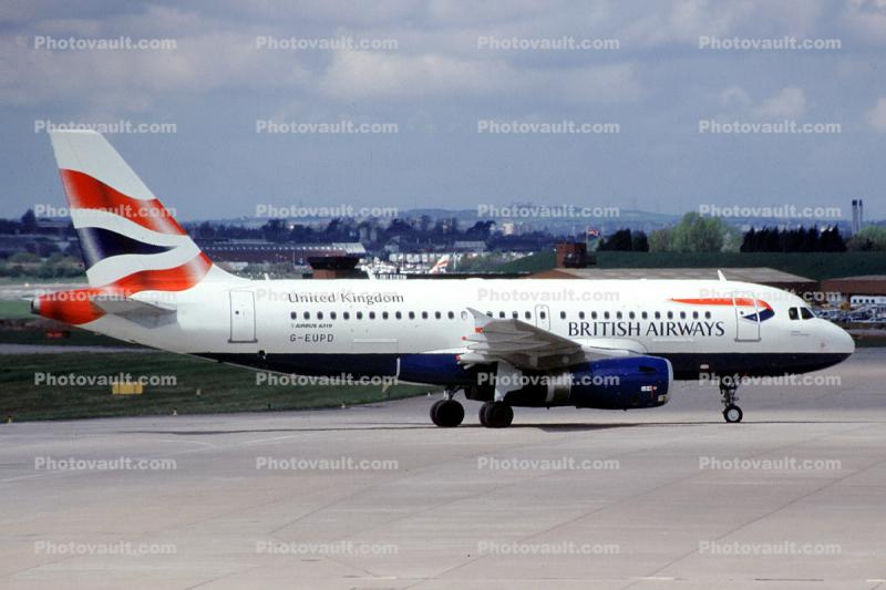G-EUPD, Airbus A319-131, British Airways BAW, 319 series, V2522-A5, V2500