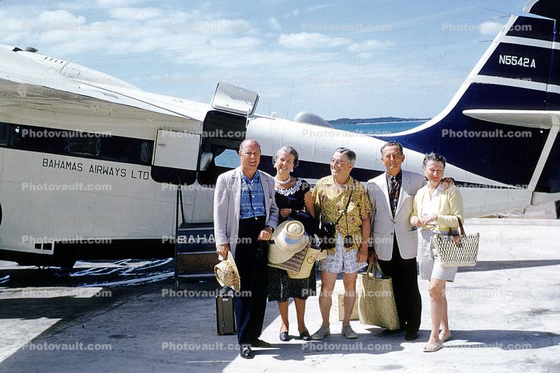 Happy Passengers, Grumman G-21A Goose, Bahamas Airways Ltd, N5542A, 1950s