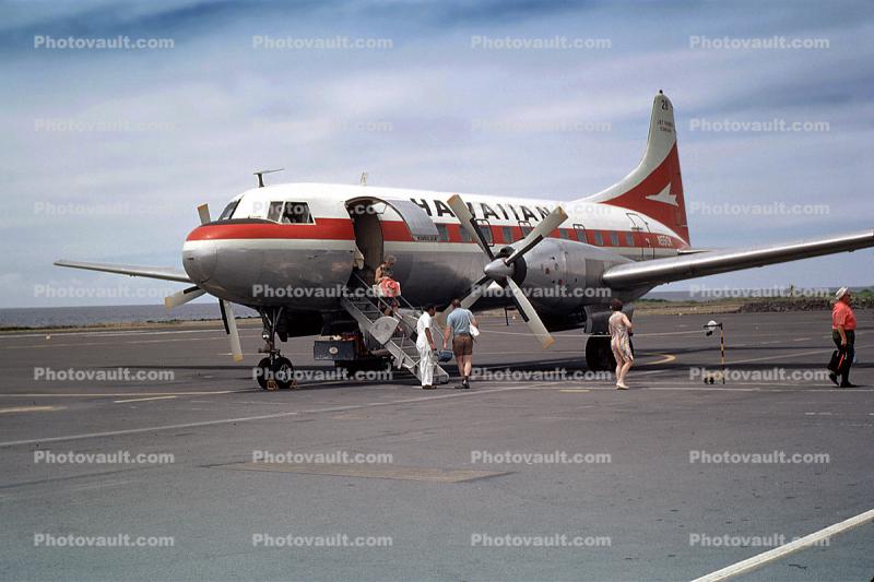 N5510K, Hawaiian Airlines HAL, Convair CV-640-340F, CV-640, Classic Cat, Dart 542, 1950s