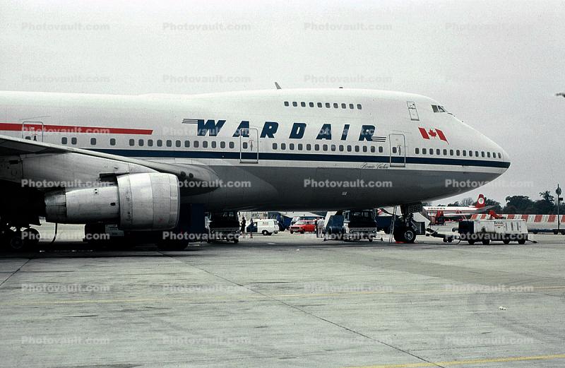 C-FFUN, Boeing 747-124, Wardair, 747-100 series, JT9D-7A, JT9D
