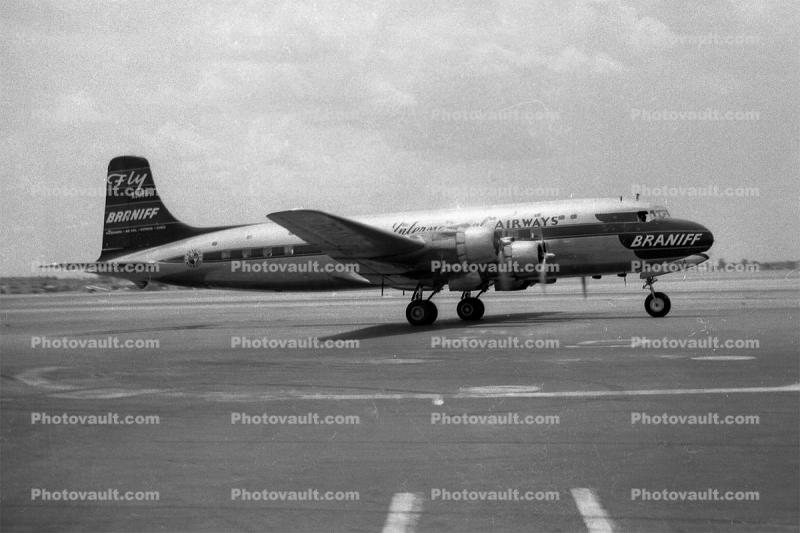 Douglas DC-6, Braniff International Airways, N90884, Atitlan, R-2800, 1950s