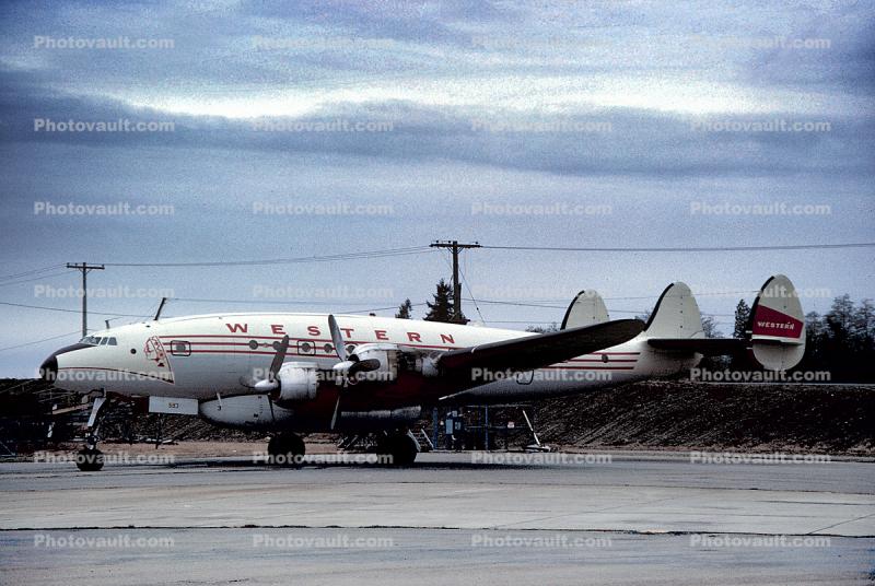N1593V, Lockheed L-749A Constellation, Western Airlines WAL, R-3500, June 1962, 1960s