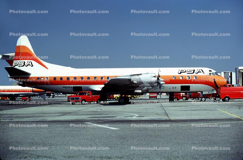 N6106A, PSA, Pacific Southwest Airlines, Lockheed L-188A Electra, Annie, March 1979, 1970s