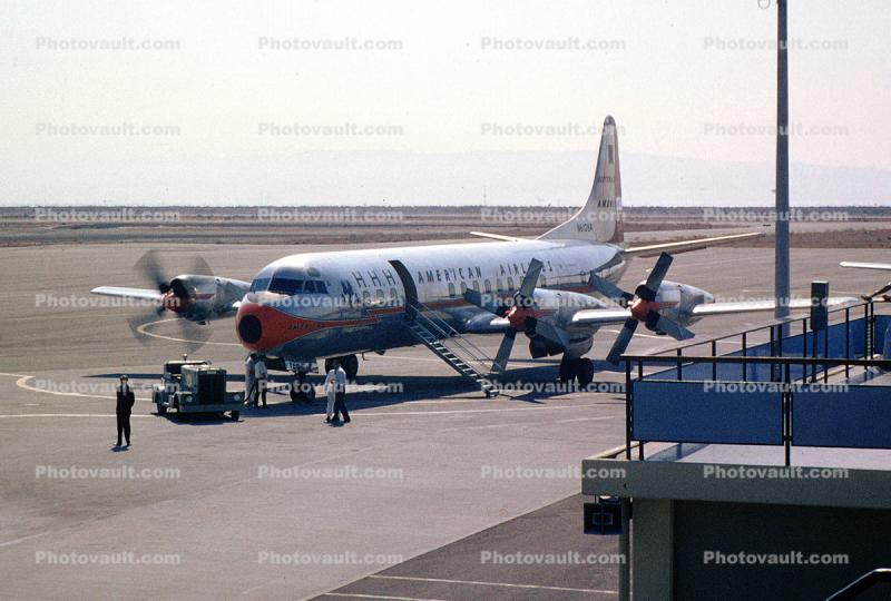 N6128A, American Airlines AAL, Lockheed L-188A Electra, Flagship San Diego, August 1964, 1960s