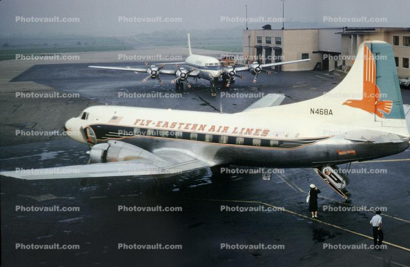 N468A, Martin 404, Eastern Airlines EAL, Silver Falcon, July 1959, 1950s