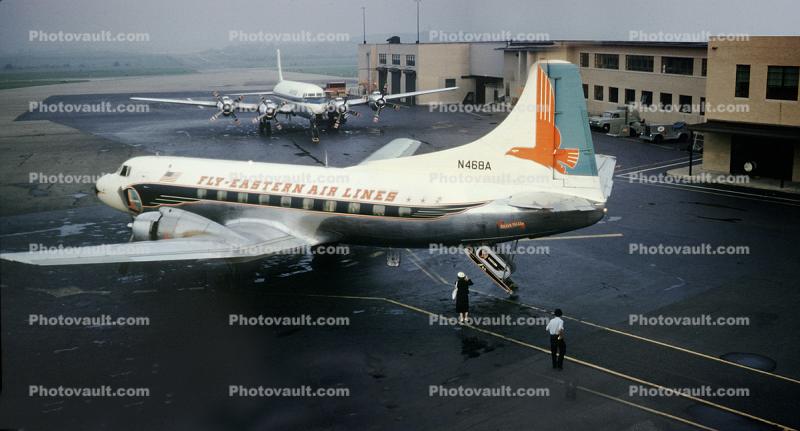 N468A, Martin 404, Eastern Airlines EAL, Silver Falcon, July 1959, 1950s