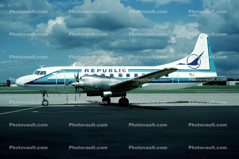 N90857, Republic Airlines, Convair CV-580, 1950s