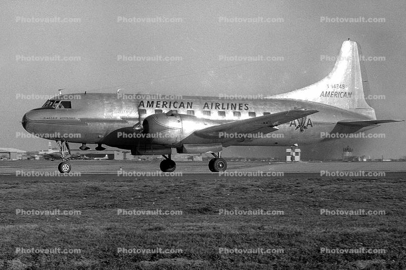 N94249, Convair 600-240D, American Airlines AAL, Flagship Montezuma, 1950s