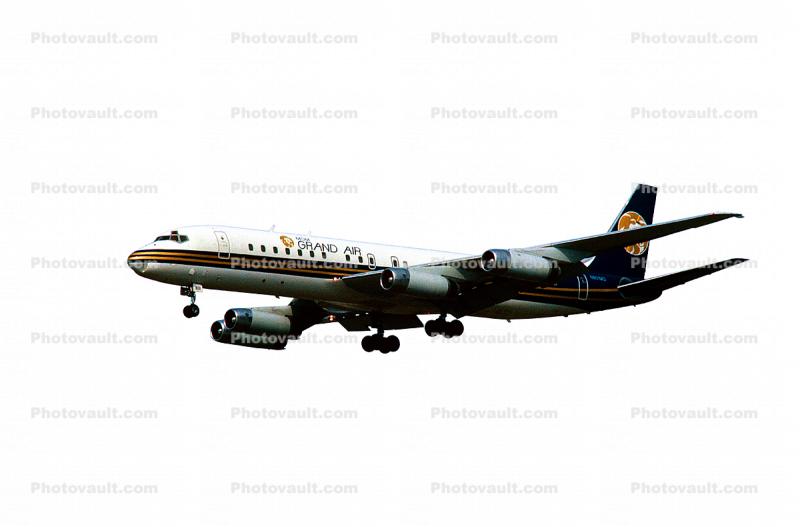 N801MG, Douglas DC-8-62H, landing, JT3D-3B s3, JT3D, photo-object, object, cut-out, cutout