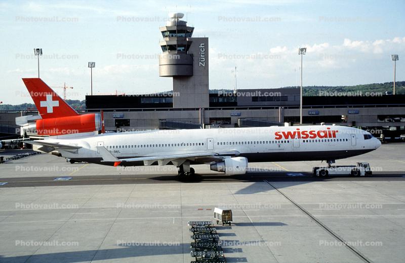 HB-IWL, Control Tower, SwissAir, McDonnell Douglas MD-11, Zurich, Switzerland