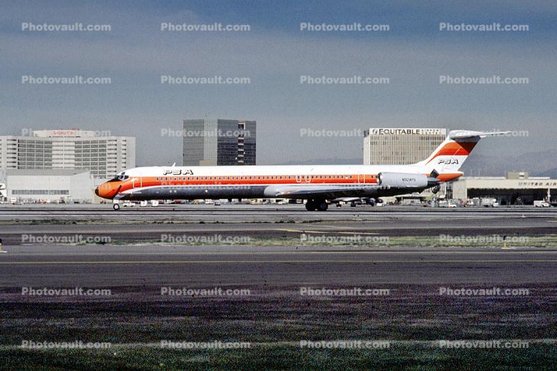 N924PS, PSA, Pacific Southwest Airlines, McDonnell Douglas MD-81, Taking-off, JT8D, Super-80