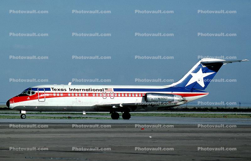 N1305T, Douglas DC-9-15MC, Texas International Airlines TIA, City of McAllen, JT8D-7B s3, JT8D