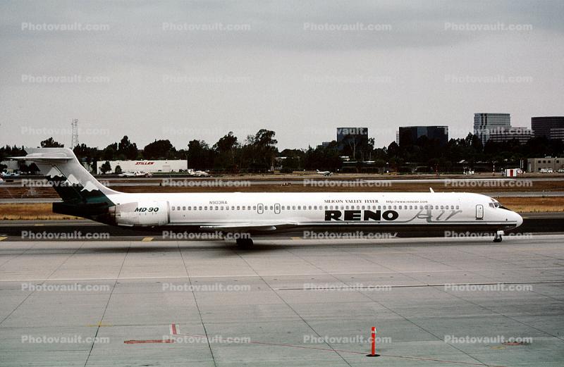 N903RA, Reno Air ROA, McDonnell Douglas MD-90-30, Silicon Flyer, V2525-D5, V2500