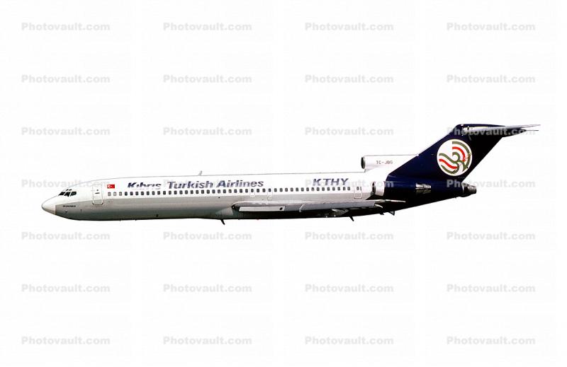 TC-JBG, Turkish Airlines, Boeing 727-2F2, photo-object, object, cut-out, cutout, JT8D, 727-200 series