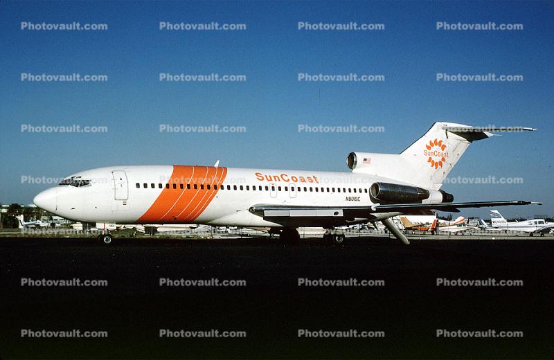 N801SC, SunCoast, Boeing 727-191, Airstair, JT8D-7B s3, JT8D, 727-100 series