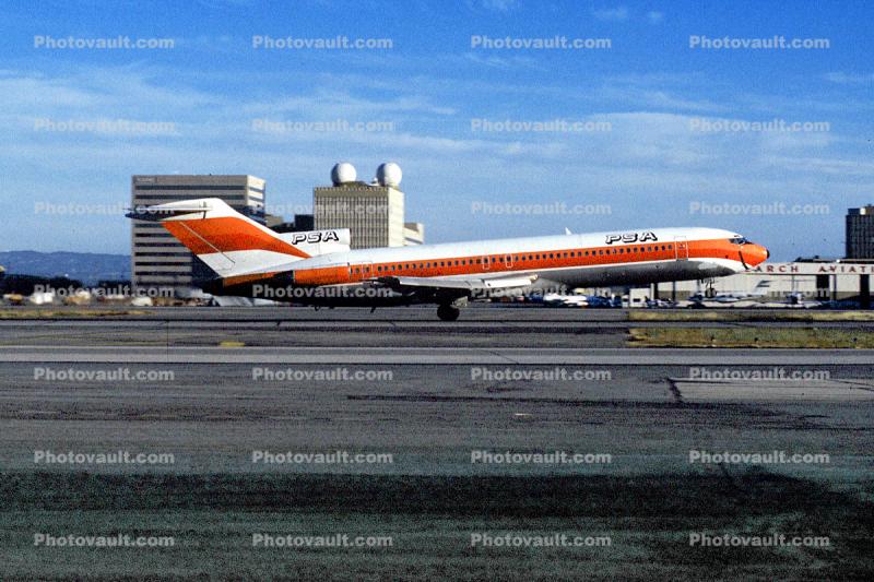 N528PS, Boeing 727-214, PSA, Pacific Southwest Airlines, Taking-off, 727-200 series