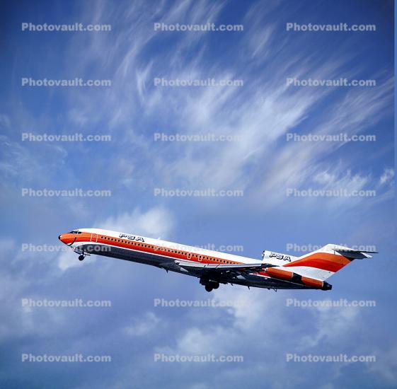 N552PS, Boeing 727-214, PSA, Pacific Southwest Airlines, Taking-off, JT8D-15, JT8D, milestone of flight, 727-200 series, Smileliner