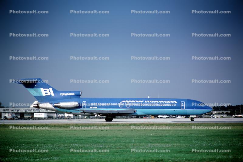 N434BN, 727-227 ADV, Boeing 727, Braniff International, Blue/Light Blue livery, JT8D, JT8D-9A s3, 727-200 series