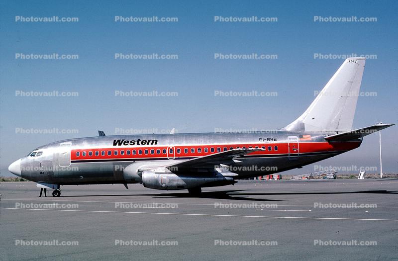 EI-BRB, Boeing 737-2S3, Western Airlines WAL, 737-200 series, JT8D