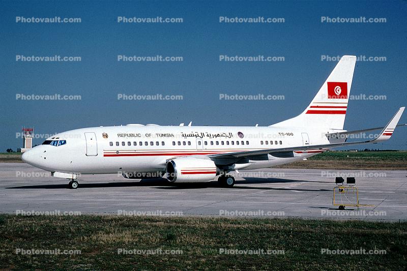 TS-100, Republic of Tunisia, Boeing 737-7H3 BBJ, 737-700 series, CFM56-7B2, CFM56