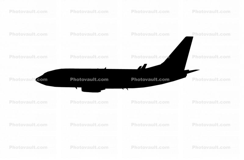 Boeing 737-7H4 silhouette, Next Gen, 737-700 series, logo, shape