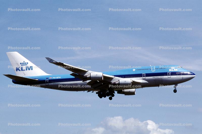 PH-BFN, Boeing 747-406, 747-400, KLM Airlines, flight, airborne, flying, landing, CF6, CF6-80C2B1F