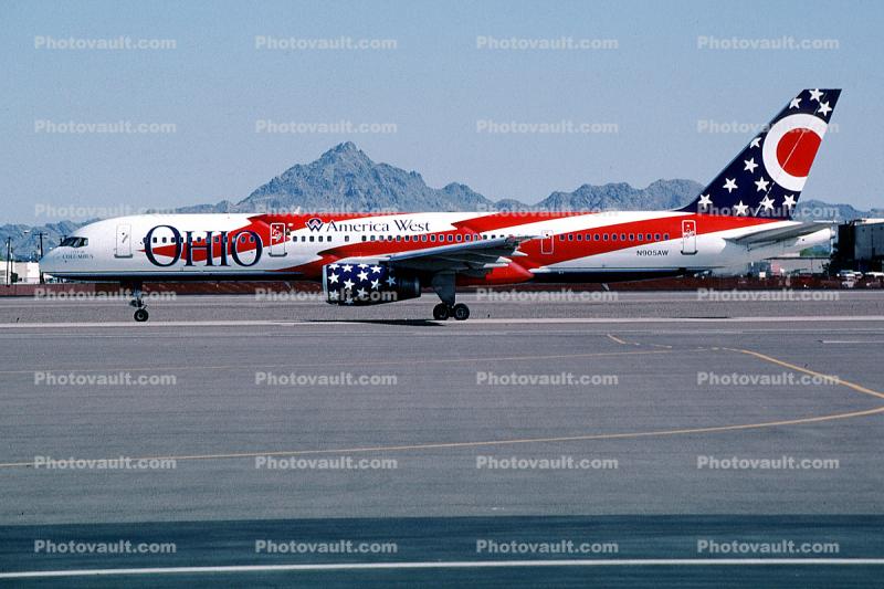 N905AW, America West Airlines AWE, Boeing 757-2S7,  RB211-535 E4, R"City of Columbus" Ohio, B211, RB211