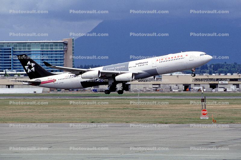 C-FYLD, Airbus A340-313X, Air Canada ACA, Toronto, Canada, CFM56-5C4, CFM56, Clara Campoamor, Taking-off, Flight, Flying, Airborne