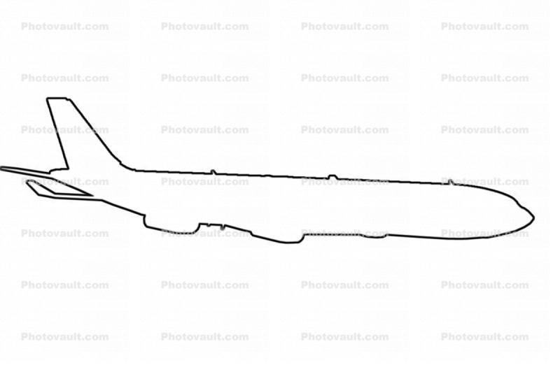 Airbus A340-311 outline, line drawing, shape