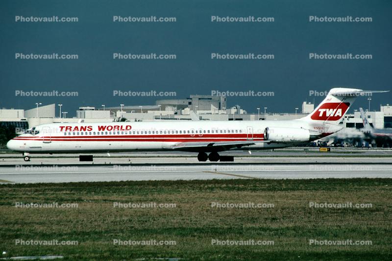 N951U, Trans World Airlines TWA, McDonnell Douglas MD-82, JT8D-217C, JT8D