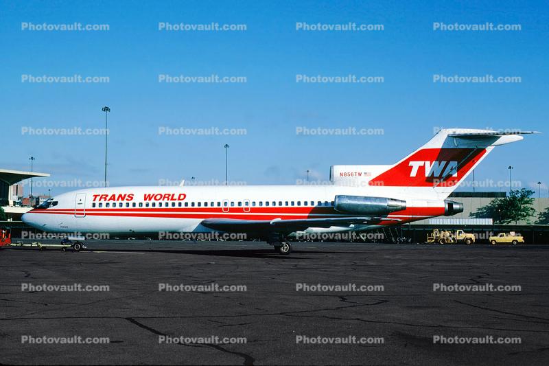 N856TW, Trans World Airlines TWA, Boeing 727-031, JT8D-7B, JT8D