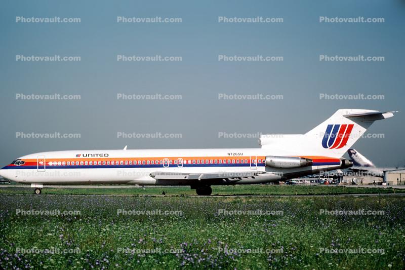 N7265U, United Airlines UAL, Boeing 727-222, JT8D-15 s3, JT8D, 727-200 series