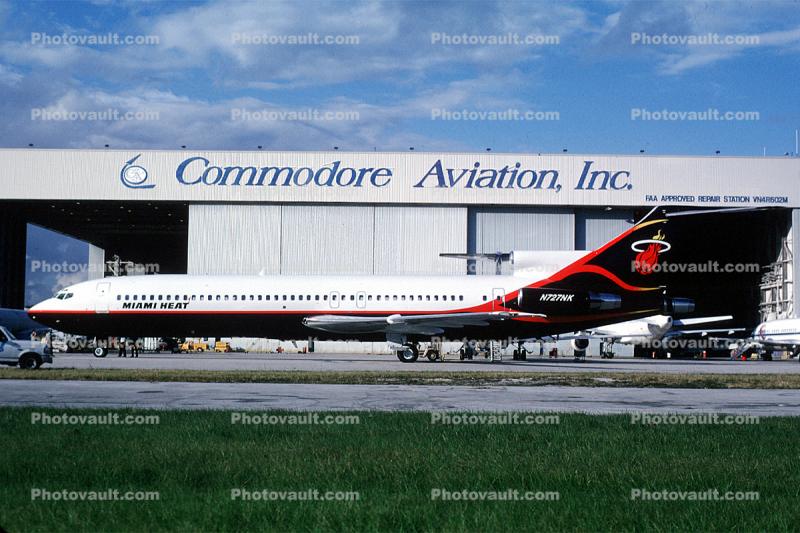 N727NK, Miami Heat, Boeing 727-212, JT8D, JT8D-17, Commodore Aviation, 727-200 series