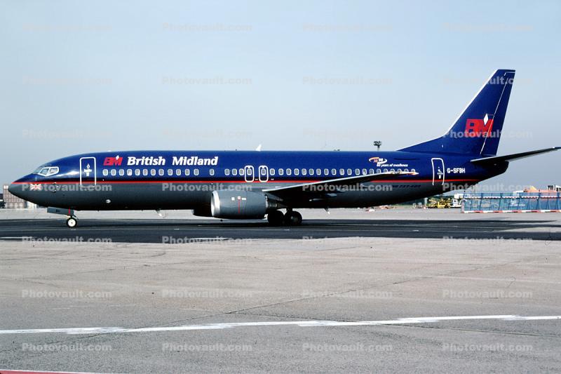 G-SFBH, Boeing 737-46N, British Midland, 737-400 series, CFM56-3C1, CFM56