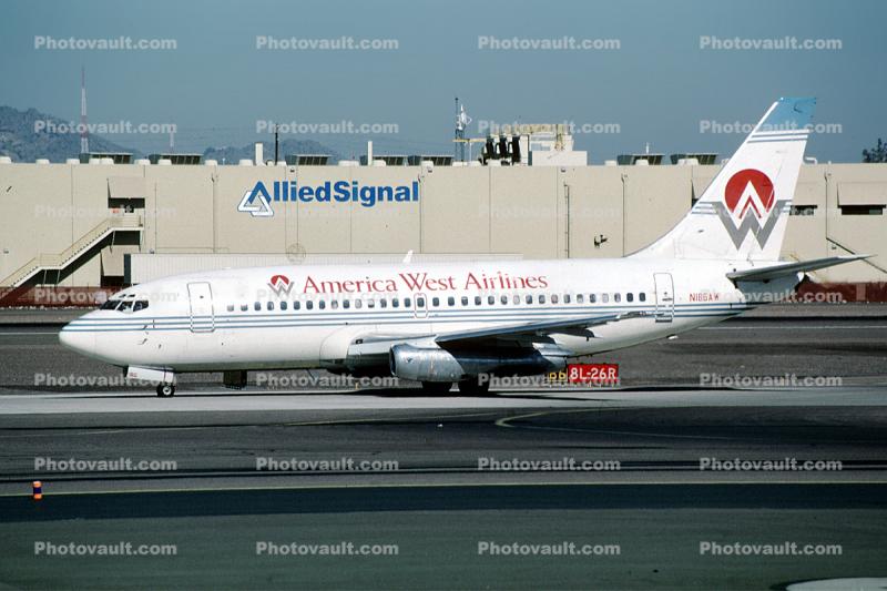 N186AW, Boeing 737-277, America West Airlines AWE, Allied Signal, JT8D