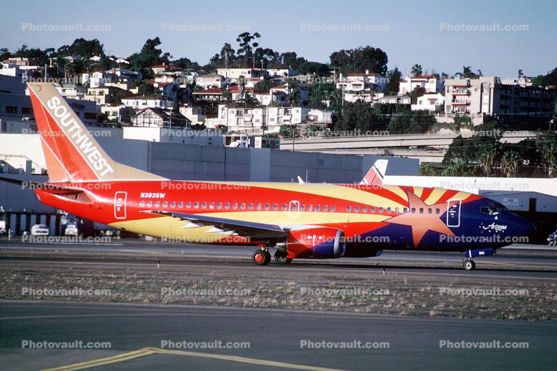 N383SW, Arizona-One, San Diego Lindbergh Field, Boeing 737-3H4, Southwest Airlines SWA, CFM56-3B1, CFM56, 737-300 series