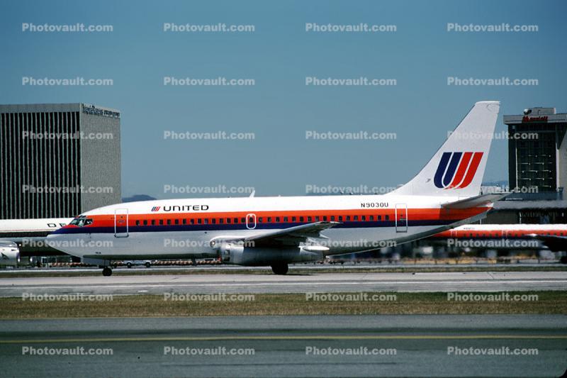 N9030U, United Airlines UAL, Boeing 737-222, 737-200 series