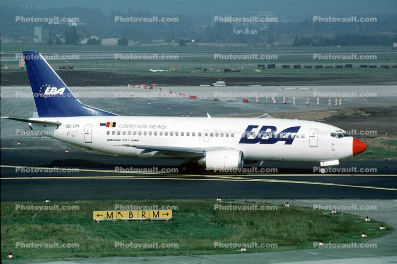 OO-LTV, Boeing -3Y0, 737-300 series, EuroBelgian Airlines, EBA, Red Nose, CFM56-3B1, CFM56