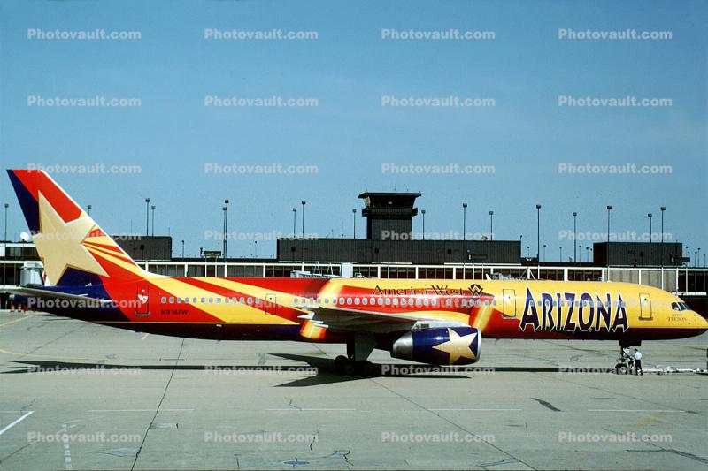N901AW, Arizona, Boeing 757-2S7, America West Airlines AWE, "City of Tucson", 757-200 series