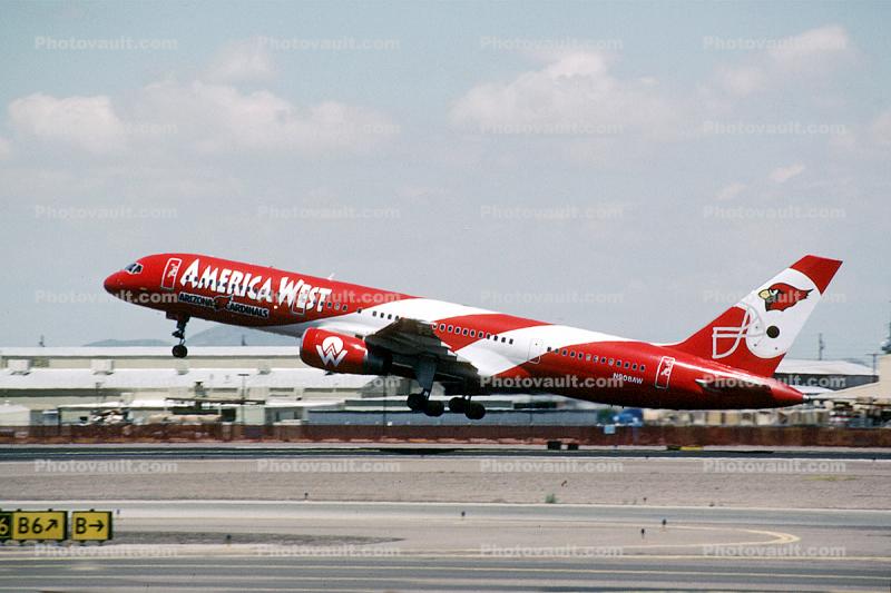 N908AW, Boeing 757-2G7, America West Airlines AWE, Arizona Cardinals, Football Team